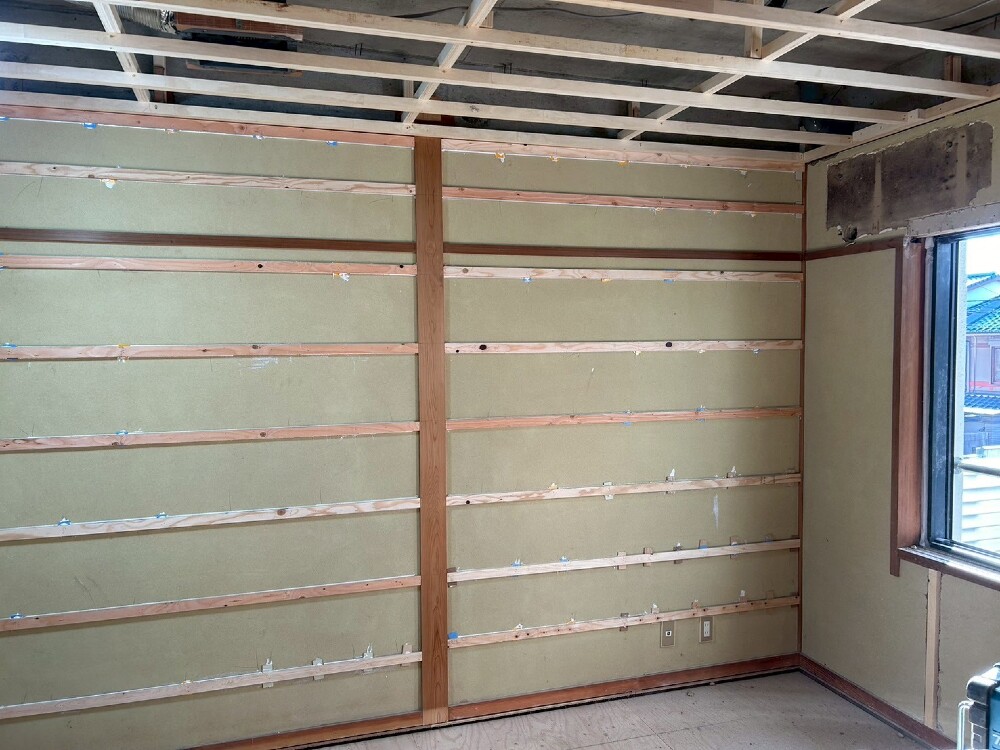 2F 真壁から大壁へ 下地工事